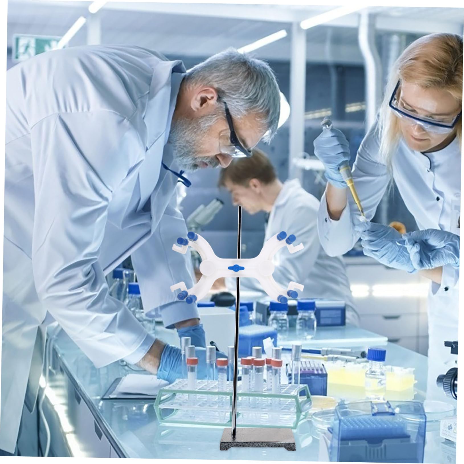 PRETYZOOM Aluminum Clamp with Spring Loaded Grips Adjustable Titration Clip Holder for Laboratory Use Random Style Secure Grip Without Scratches for Accurate Measurements