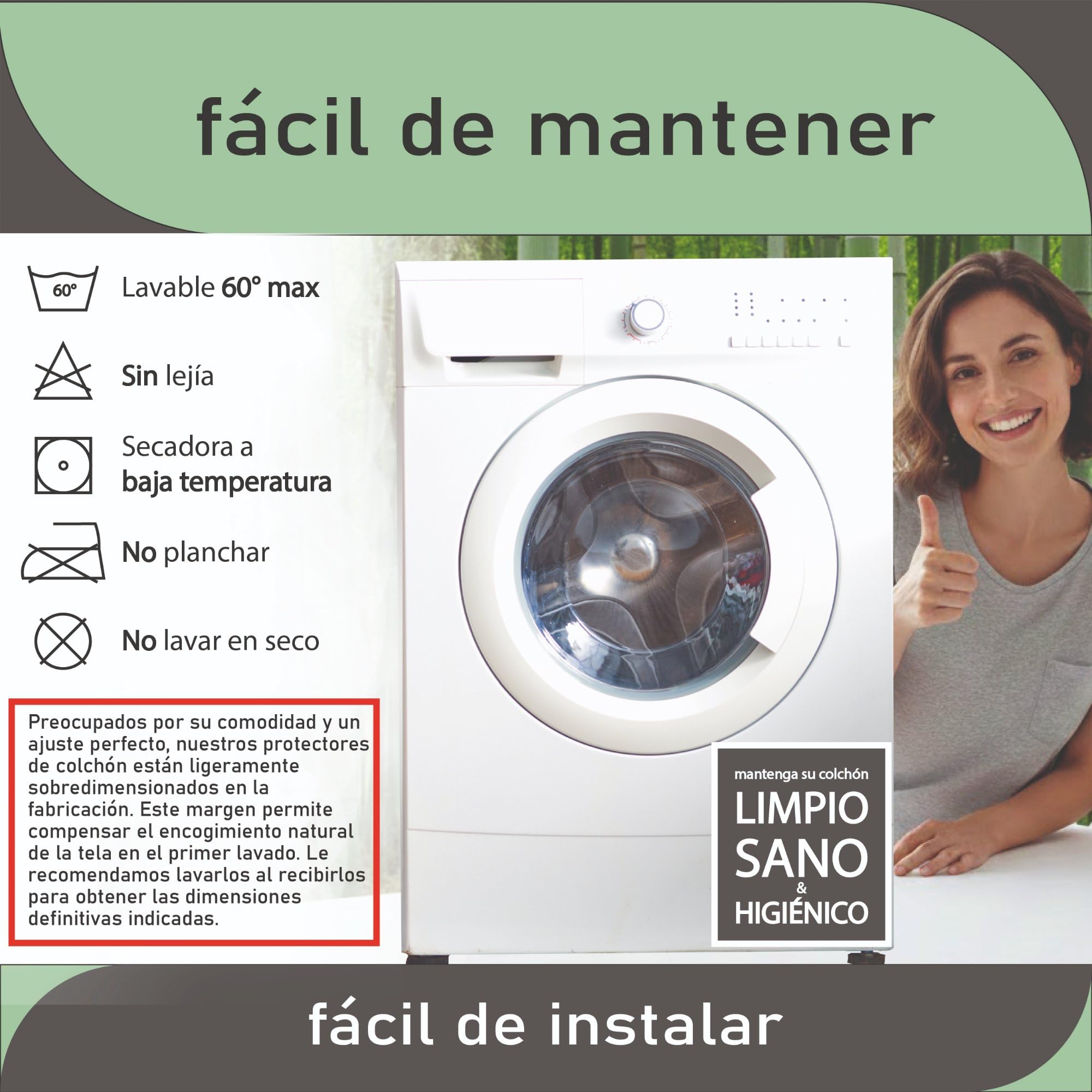 Twillie (Lote de 1) Protector Colchón Doble 2x70x190 Bambú – Impermeable, Cama ARTICULADA – Algodón Natural, Tratamiento Suizo Sanitized® Antiácaros – Hecho en UE