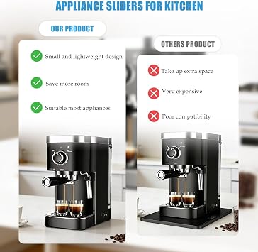 24 PCS Self-Adhesive Appliance Sliders 0.79 for Kitchen Stand Mixer, for Coffee Maker, Easy Move Space Saving Gadgets (Black)