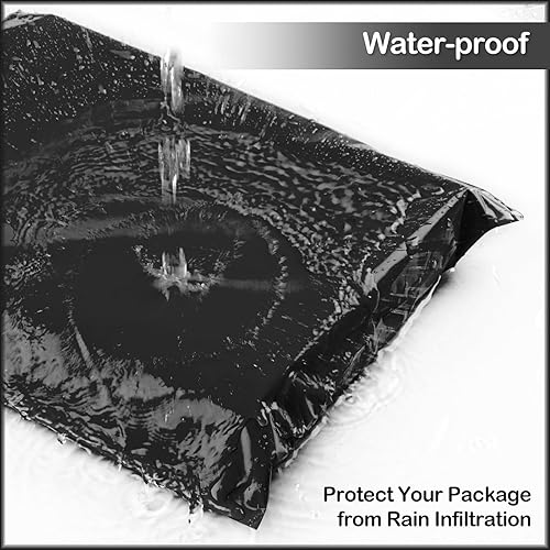 Miniatura 5 de Sobres de polietileno de 14.5 x 19 pulgadas, paquete de 100 bolsas de envío autosellantes para pequeñas empresas, color negro, impermeables y gruesas