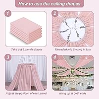 Vista 56 de Ivory Ceiling Drapes 6 Panels 5ftx10ft Wedding Arch Draping Fabric Chiffon Wedding Drapes Curtain Decorations with Rod Pocket