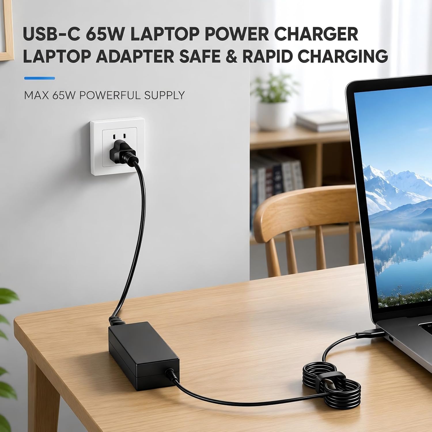 Universal PD 65W USB C Laptop Charger for HP - Pavilion Envy Spectre, Type C Power Adapter for Dell Lenovo Acer ASUS Suited to I nspiron ThinkPad VivoBook Aspire Latitude IdeaPad Chromebook Phone