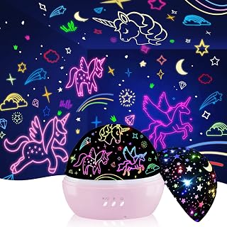 Unicorn Gifts for Girls Age 6-8,Unicorns and Starry Night Light Projector for Kids, Birthday Gift for 3-10 Year Olds Girls
