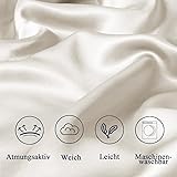 Vielit Taie Oreiller Satin 65x65 Lot de 2,pour Cheveux,Similaire Aux Taie d Oreiller en Soie,Housse de Coussin 65x65,Taies d'oreillers certifié Oeko-Tex Beige - 5