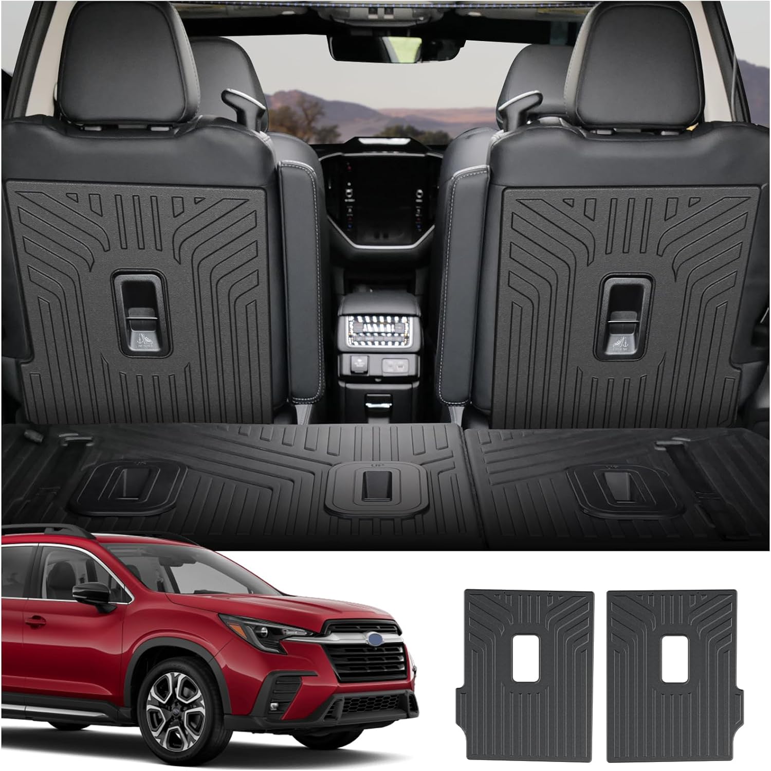Kick Mats Backrest Mats for 2019-2025 Subaru Ascent 7-Passenger Captain Chairs Accessories, All-Weather TPE Interior Seat Back Covers Protector(2nd Kick Mats 7 Seat) 2nd Row Backrest Kick Mats