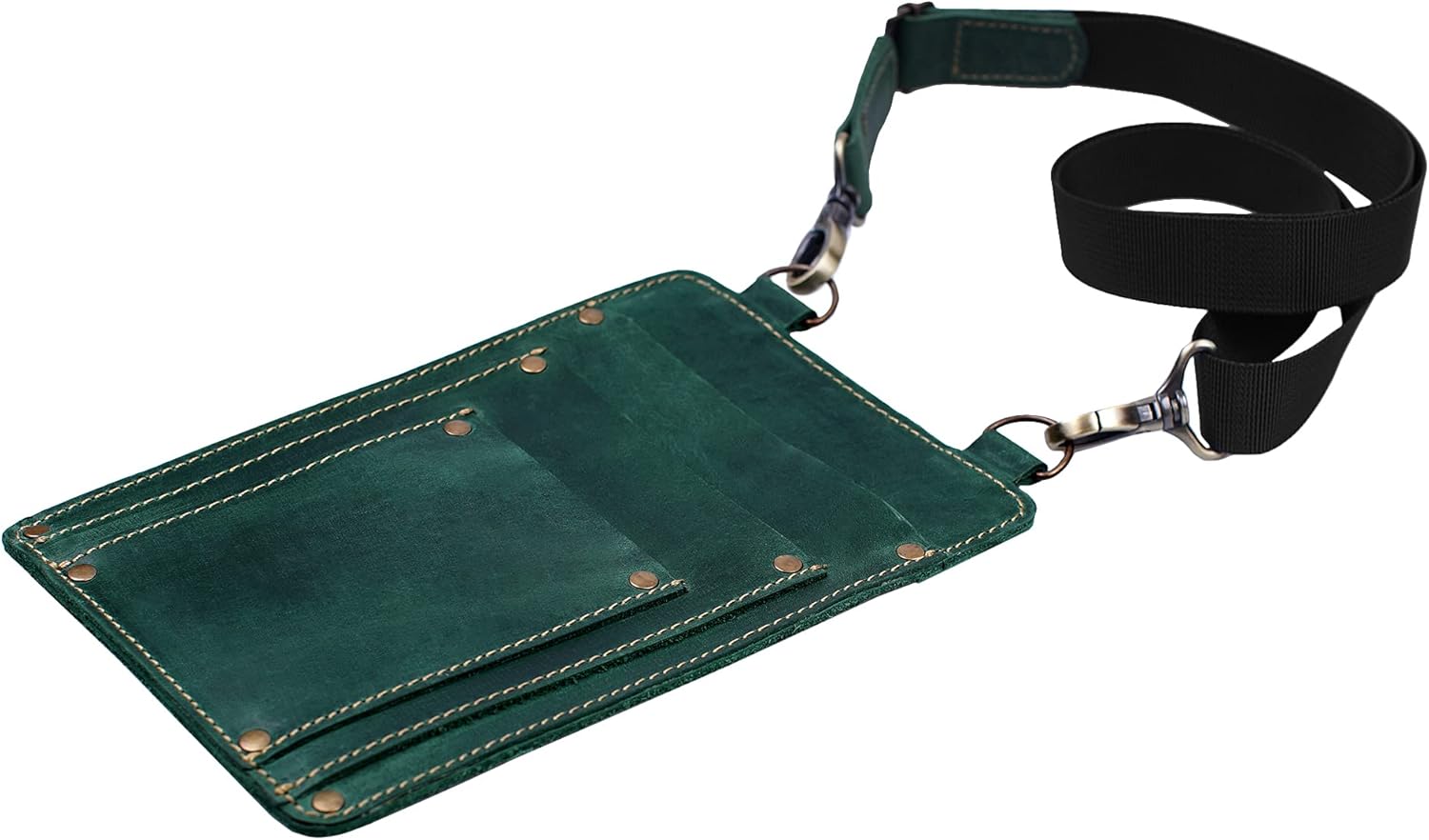 Leather Florist Tool Belt Bag Garden Farmer Pouch Organizer - Hand Tools Holder Utility Kit (Atlantic Deep Green)