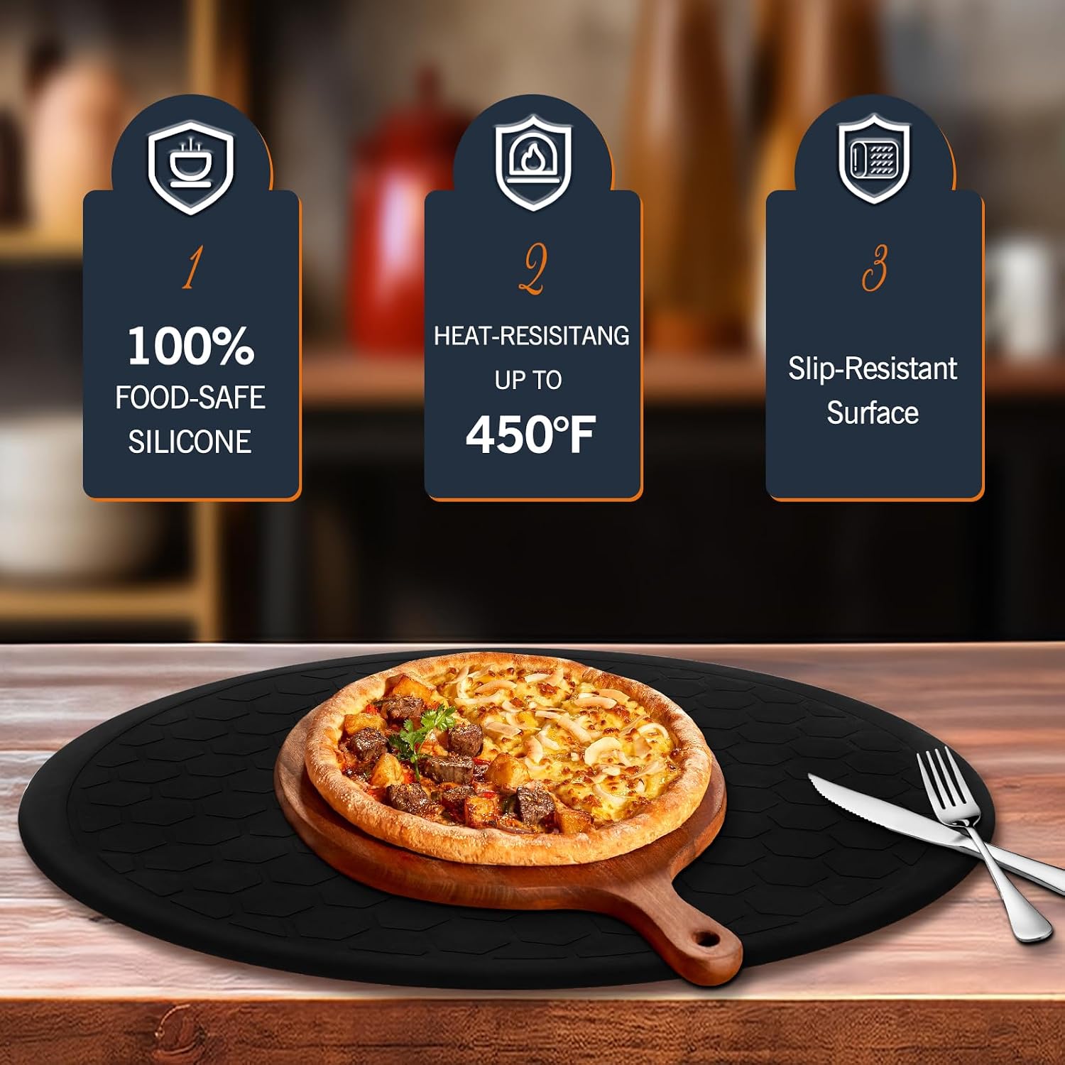 18.9" Oven Round Silicone Baking Mat for Solo Stove Pi Prime Pizza Oven
