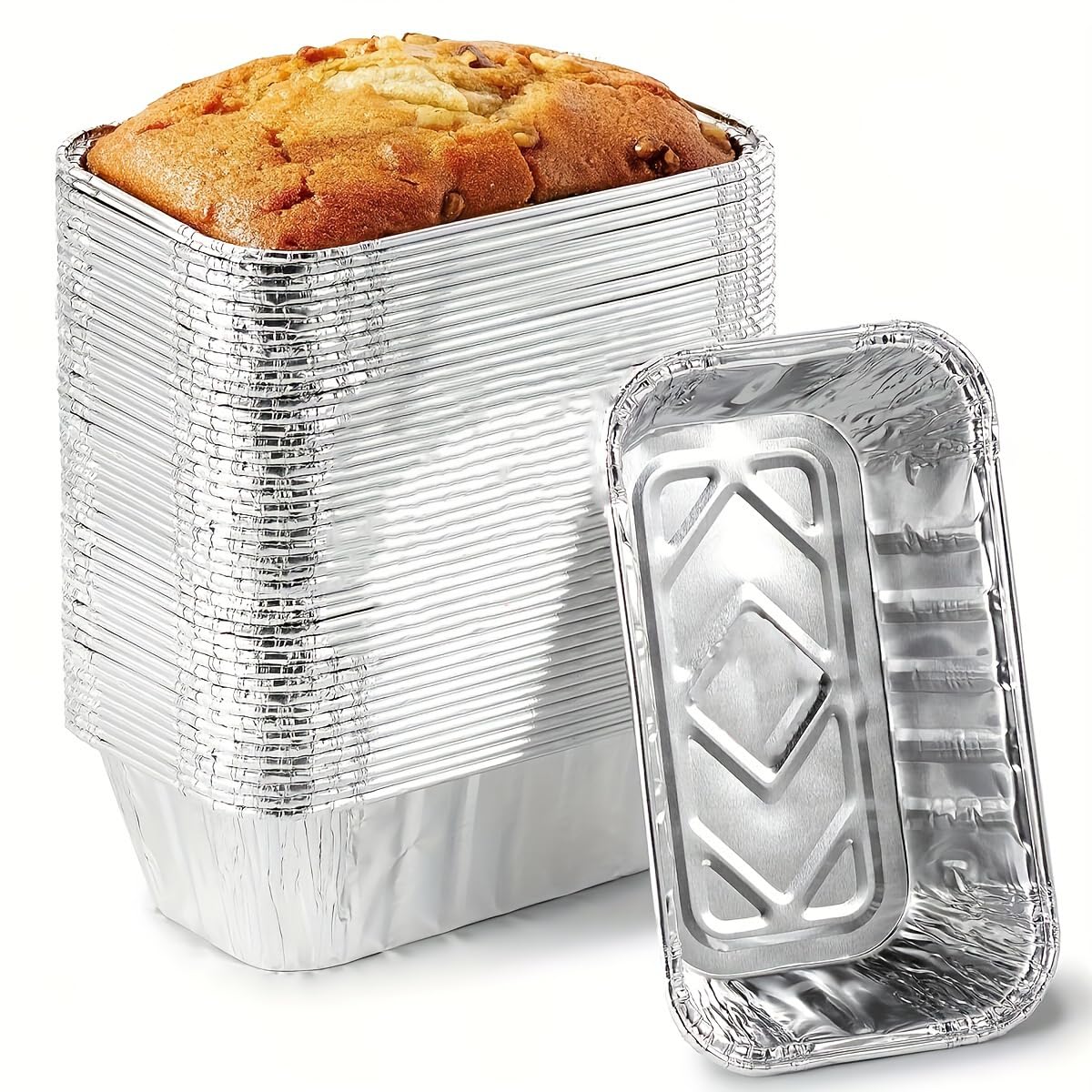 125 Packungen Aluminiumfolien-Backformen, 7,8 x 4 Zoll Einweg-Backformen aus Alufolie, Mini-Kastenbrotformen, Lebensmittelbehälter aus Alufolie, Einweg-Kochgeschirr-Blechformen zum Backen