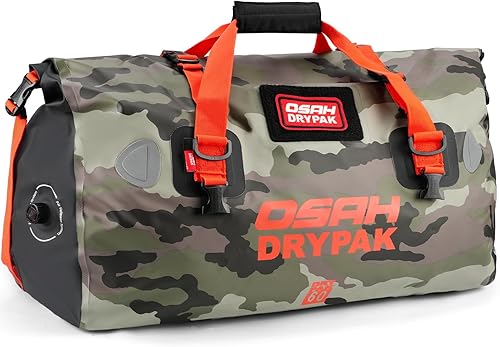 Vista 31 de Waterproof Duffel Bag - Motorcycle Dry Bag Tail Bag with Large Storage Space, Waterproof Luggage Duffle Bags with Outer Mesh Zipper Pocket for Negro