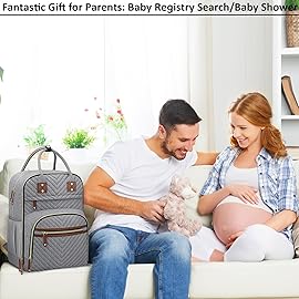 Tenot Diaper Bag Backpack for Women with Changing Pad, Baby Bag with Insulated Pockets Multifunctional Diaper Bags For Baby Girl Boy Waterproof Baby Bags For Boys Girls Maternity Bag Grey