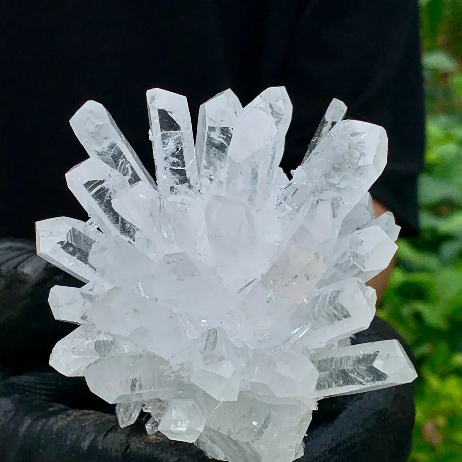 Ornements en Cristal Amas de Cristaux de Quartz fantôme Blanc, échantillons minéraux, guérison Reiki Beau Cristal(450-500g)