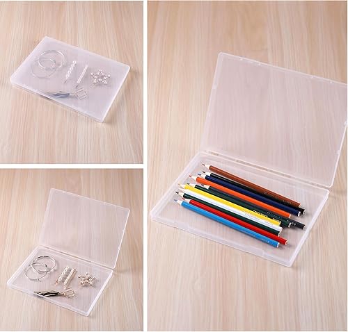 Miniatura 7 de Paialco B5 Caja de almacenamiento de plástico transparente, 7 x 10 pulgadas soporte plano para cuentasherramientascartaspapeles