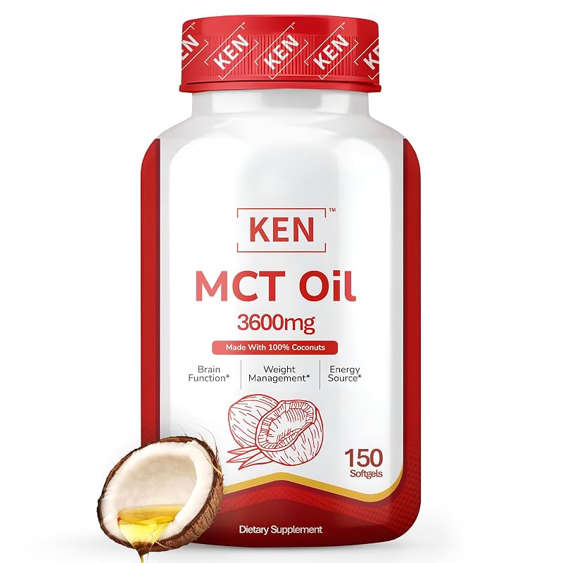 KEN Suplemento de Óleo MCT 3600 mg, 150 cápsulas softgel
