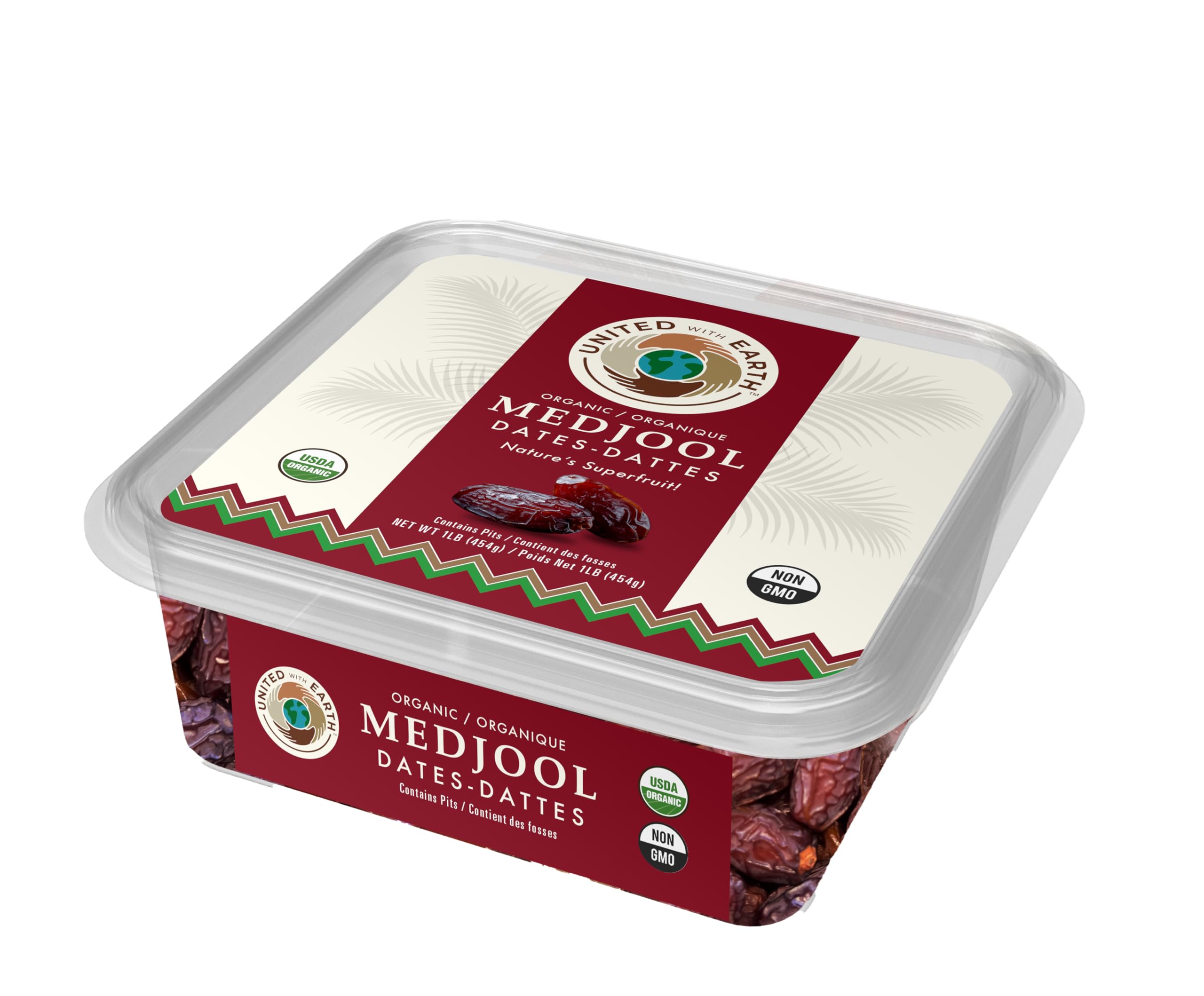 United With Earth Organic Medjool Dates - 1lb (4-pack) | Non-GMO, Gluten-Free, Vegan, Paleo, Certified Organic