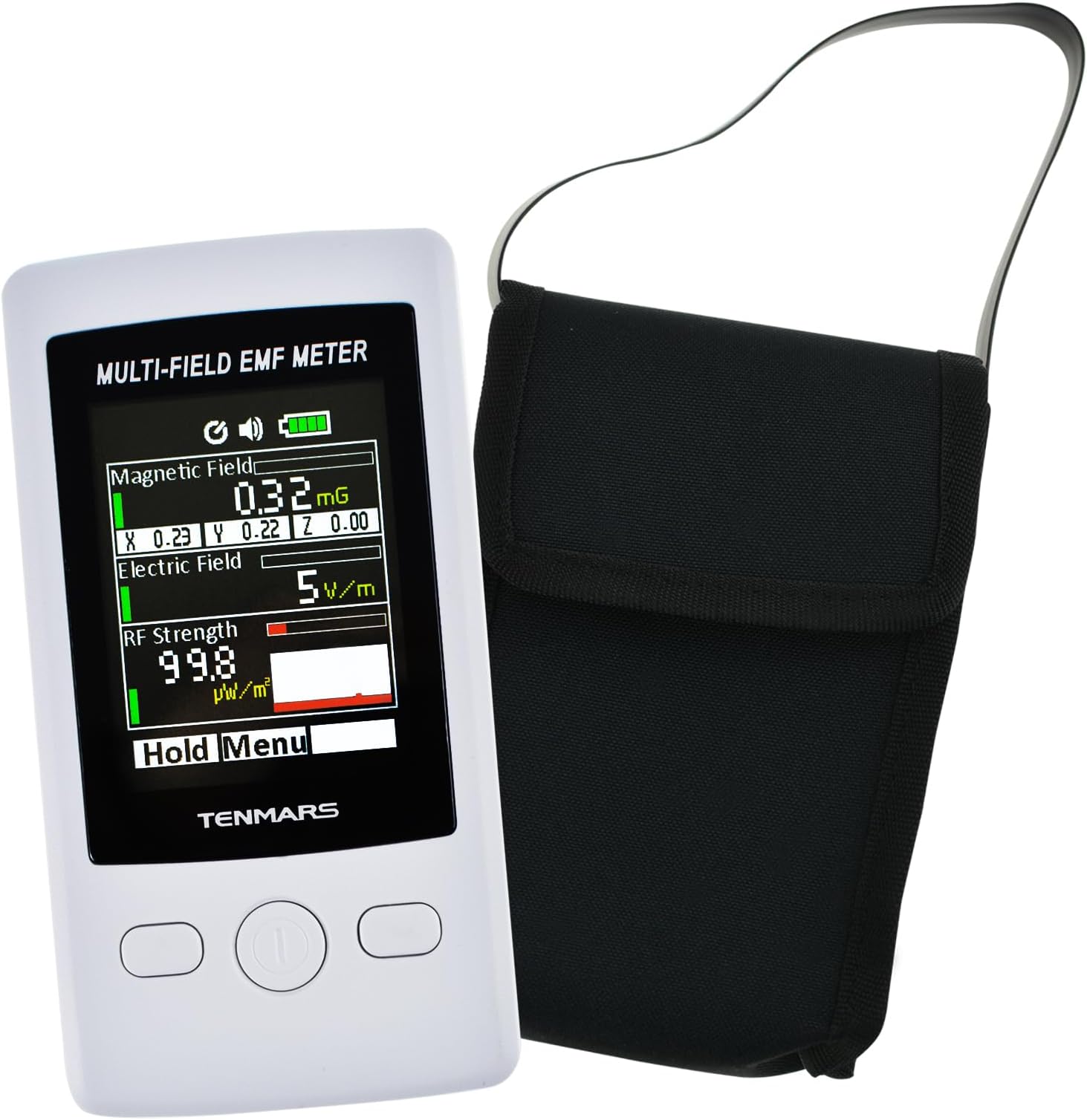 TENMARS Multi-Field EMF Meter Pocket ELF RF Gauss Meter 2000mG Electromagnetic Electric RF Field Strength Tester with Warning Indicator