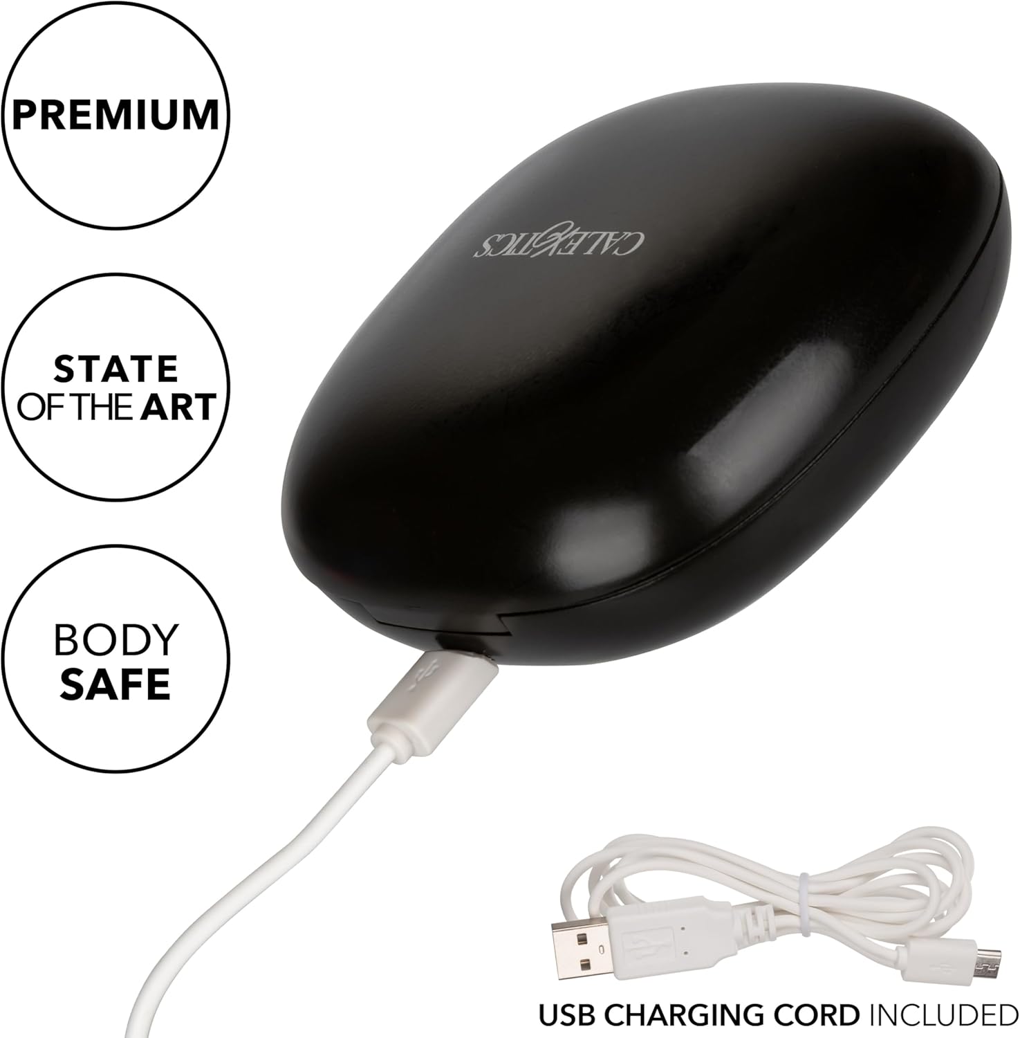 CalExotics My Pod Enhancer, Rechargeable Vibrating Cock Ring Vibrator with Storage Case Black SE-0036-20-3