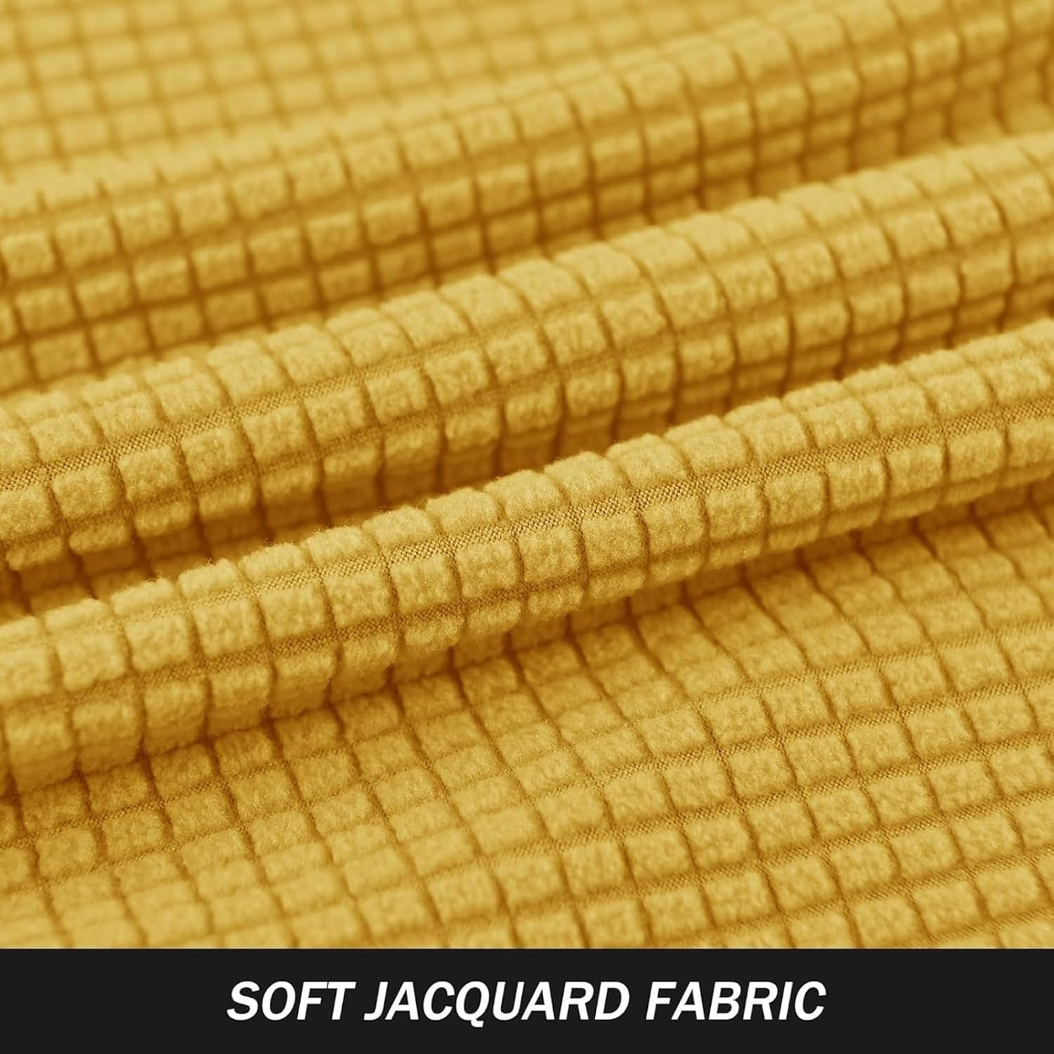 Jacquard Tub Chair Covers, 1-Piece Club Chair Slipcover Soft Stretch Barrel Chair Cover Armchair Slipcovers Furniture Protector for Living Room(Yellow,2PCS)