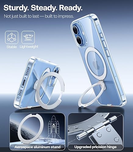 Vista 156 de TORRAS Funda magnética Ostand para iPhone 14 Pro Max [prueba de caídas de grado militar y compatible con MagSafe y soporte integrado] translúcida D