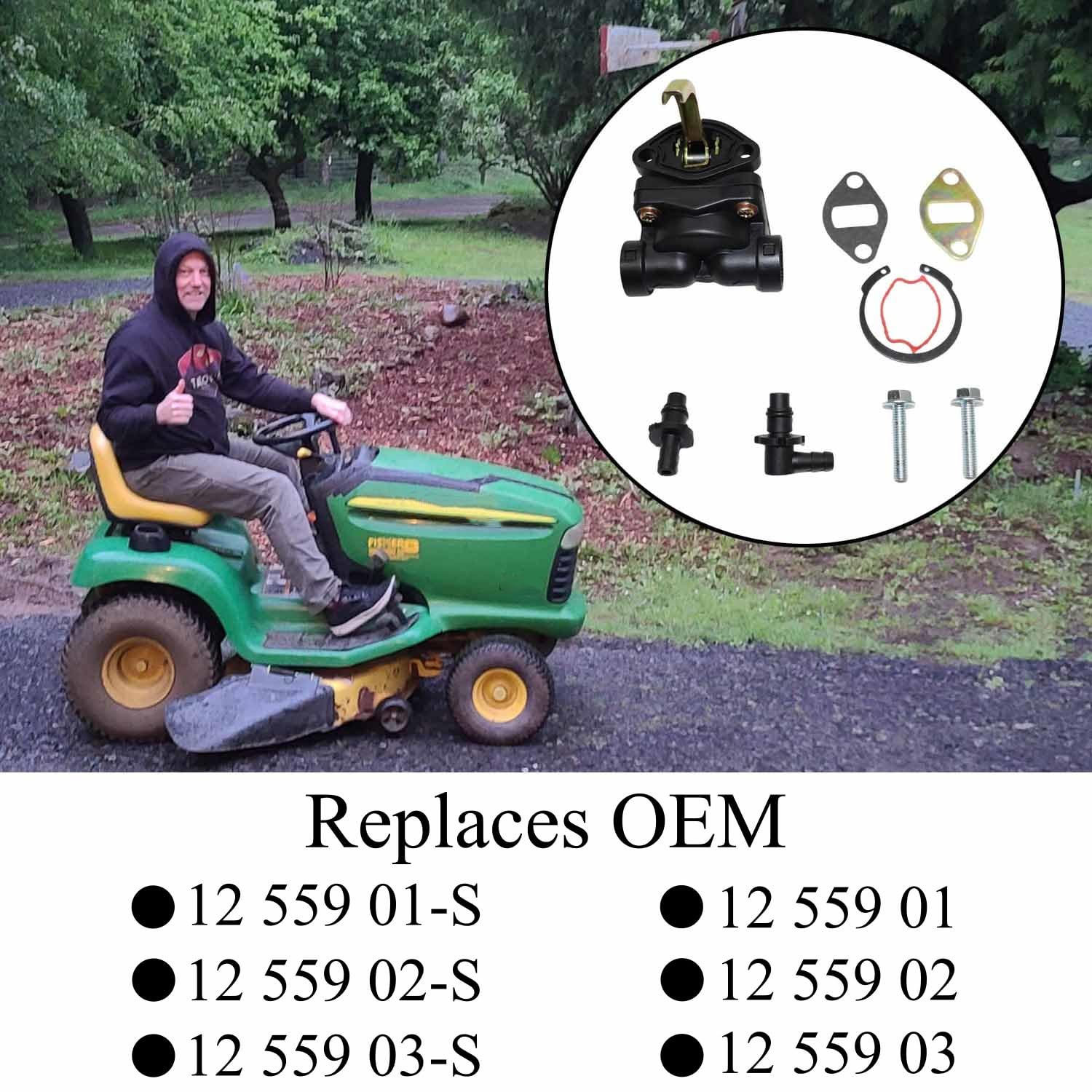 Fuel Pump John Deere Fuel Pump Replacement For John Deere L110, LT133, LX255,  GT225 Lawn \u0026 Garden Tractors John Deere F525 Fuel Pump, image size:1500x1500