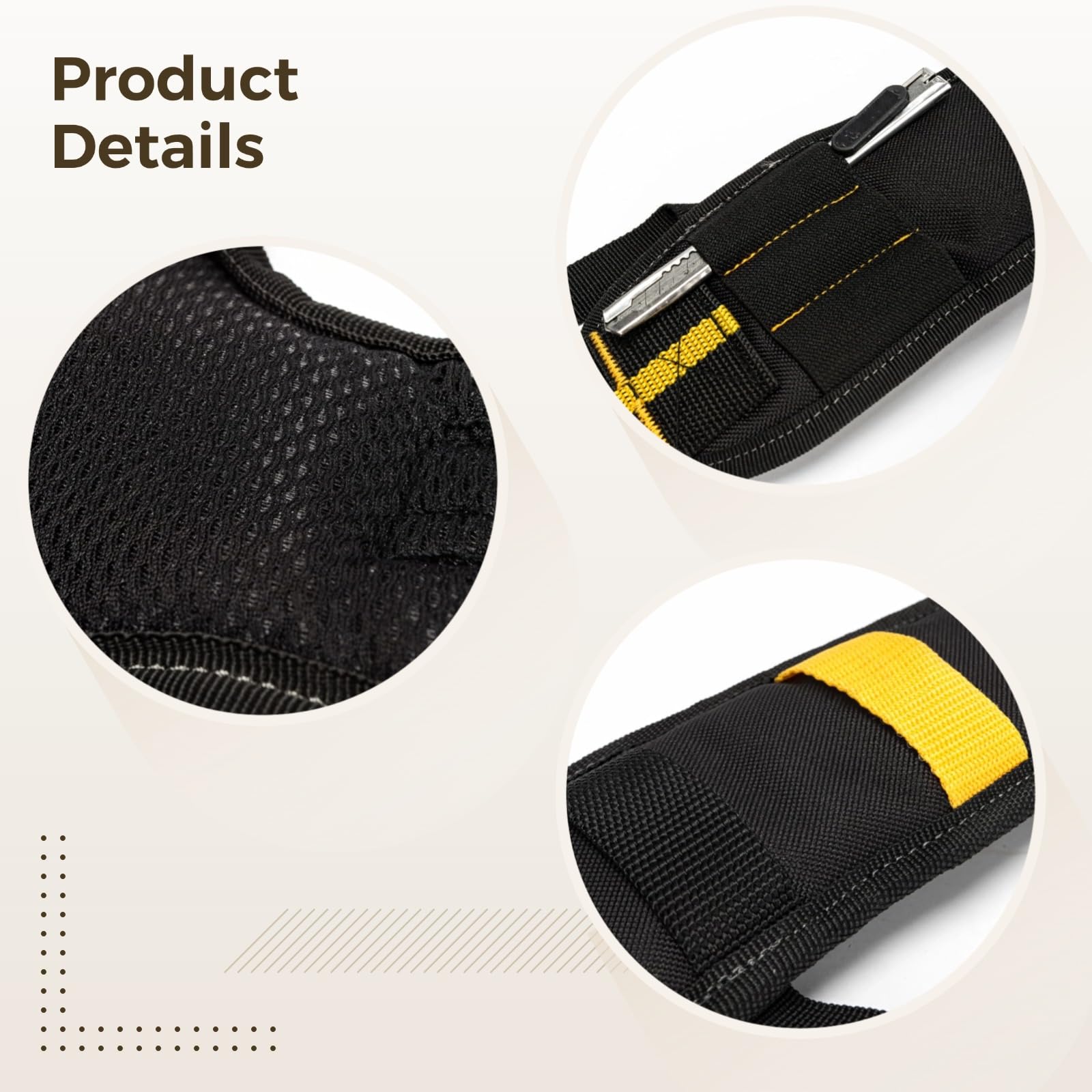 Bretelles pour ceinture à outils, design dos en X, harnais de support avec sangles réglables, rembourrage, noir et jaune, usage professionnel