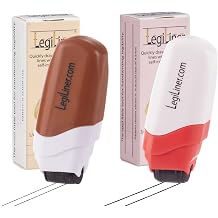 LEGILINER Bundle of 2 Two Double Solid Line Rolling, self-Inking Stamps for Calligraphy, Handwriting, HWT, 3/8" Wide Rule, 1/4" Narrow Rule Lines with Black Ink
