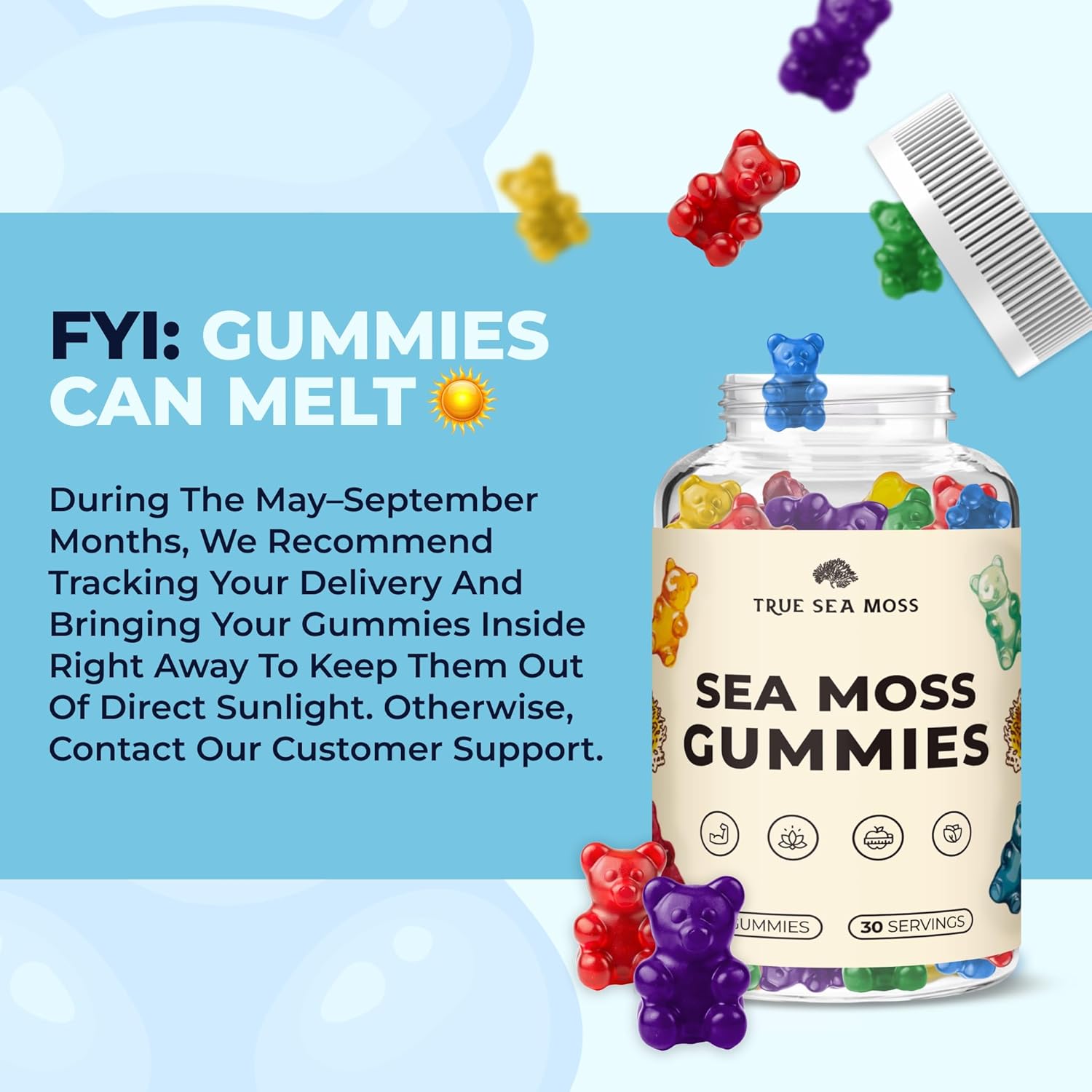 TrueSeaMoss Irish Sea Moss Gummies with Burdock Root & Bladderwrack – Formula for Adults & Kids – 60 Gummies - Image 7