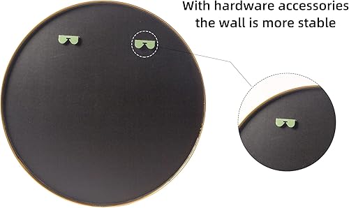 Miniatura 8 de FLYMUHJIA Espejo decorativo redondo para baño, espejo de maquillaje, espejo de pared, espejo de escritorio, espejo de seguridad con marco de