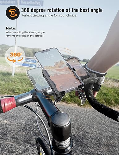 Miniatura 6 de Soporte de teléfono para bicicleta eléctrica, de montaña, scooter y motocross – Soporte giratorio de 360° para teléfono – Soporte de teléfono para