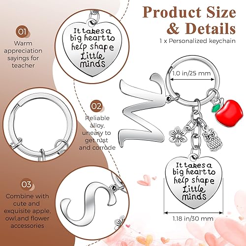 Miniatura 2 de Juego de regalos de agradecimiento para profesores, kit de supervivencia para profesores, llavero con bolsa de maquillaje inicial para Navidad,