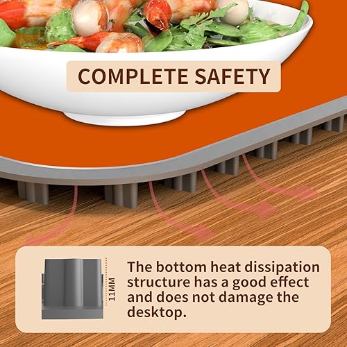 Miniatura 8 de LYSXP Tapete de calentamiento de alimentos 2025, 15 x 23.6 pulgadas, ajuste de temperatura de 9 niveles, calentador de alimentos multifuncional para