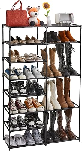HOUSE AGAIN Organizador de almacenamiento para zapatos, zapatero alto de 8 niveles, soporte para zapatos, estante de zapatos independiente para
