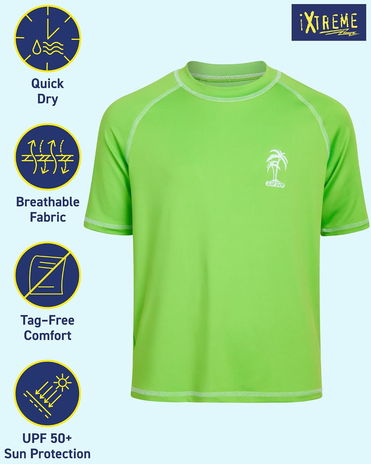 iXtreme Boys UPF 50+ Long Sleeve and Short Sleeve Rash Guard Swim Shirt