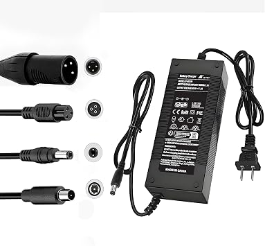 UL Listed 42V 1A Replacement Electric Scooter Charger for 36V Hoverboard Charger with 4 Plugs, Compatible with Scooter Power Adapter