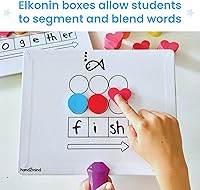 Vista 4 de hand2mind Elkonin Box - Tablero magnético de respuestas, paletas de mapeo de palabras, cajas Elkonin Board de mezcla de borrado en seco, conciencia
