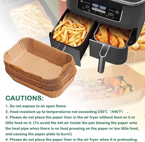Miniatura 5 de 100 forros desechables para freidora de aire Ninja DZ201DZ401, accesorios para freidora de aire ninja, revestimientos de papel pergamino para