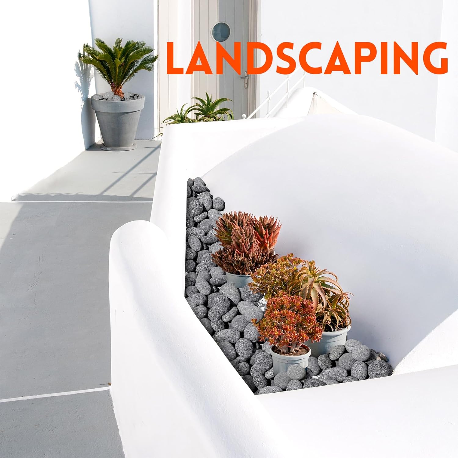 GasSaf 20 Pounds Black Natural Tumbled Stones Round Lava Rock Pebbles for Fire Pit, Gas Fireplace/Fire Tables, Gas Log Set, Fire Bowls, Decorative Landscaping Rocks for Indoor and Outdoor (2-3 Inch)