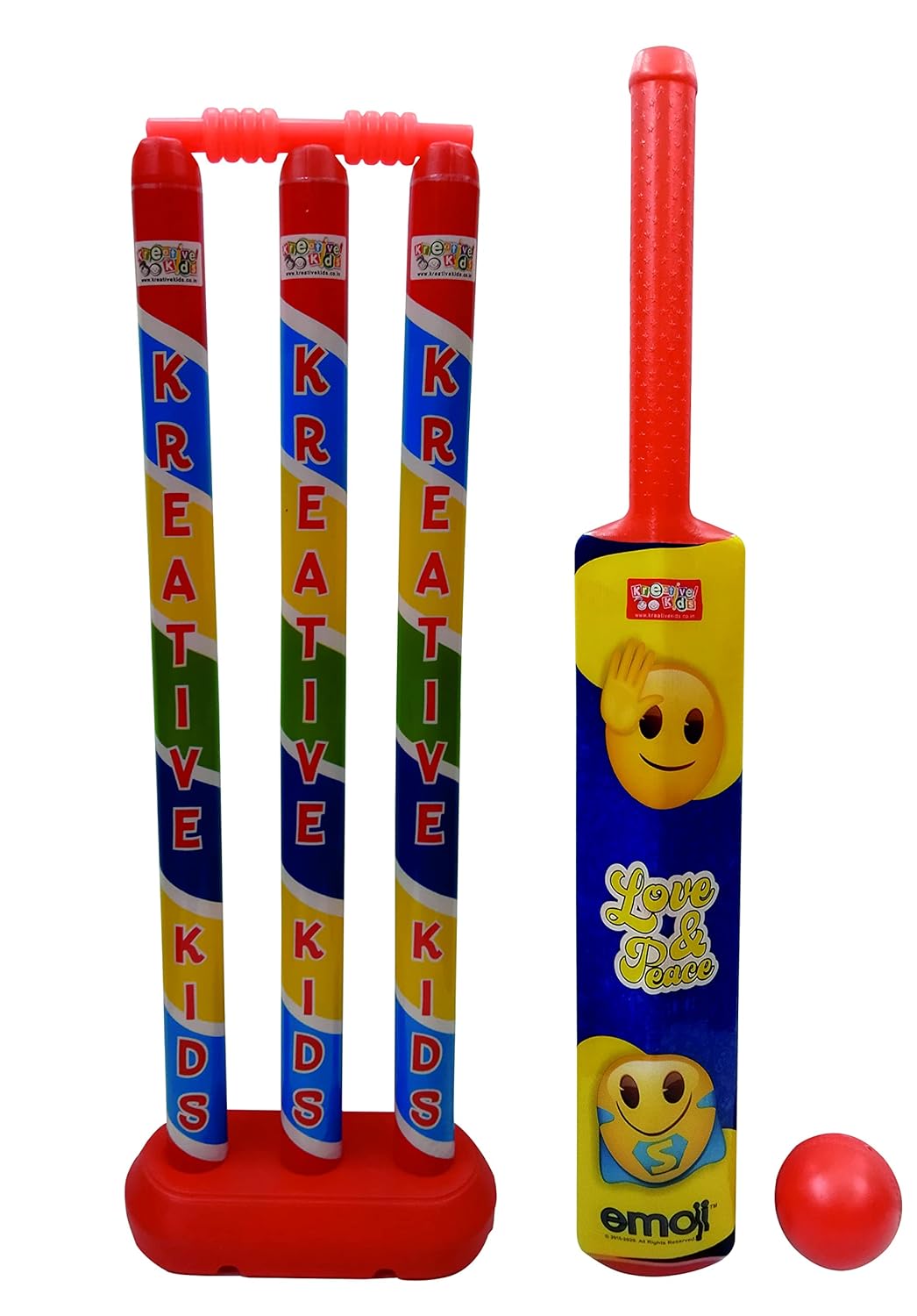 Buy Zitto Emoji Cricket Set Large, Multicolor, Kid Online at Low Prices ...
