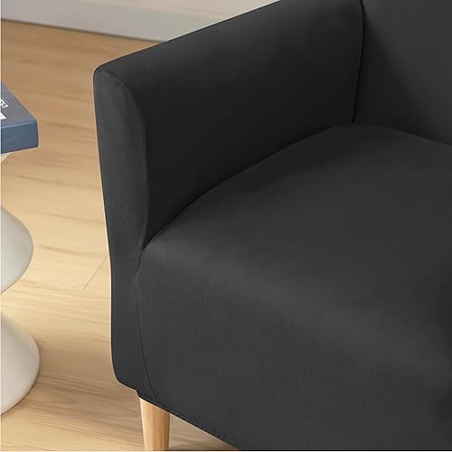 Vista 66 de XMNTG Funda elástica de terciopelo verde oscuro para sillón individual, funda de sofá moderna de mediados de siglo con brazos, protector de muebles