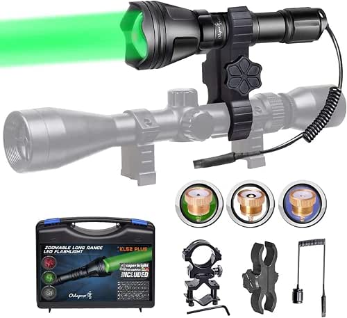 KL52Plus Zoomable Hunting Flashlight Kit for Coyote, Hog & Varmint
