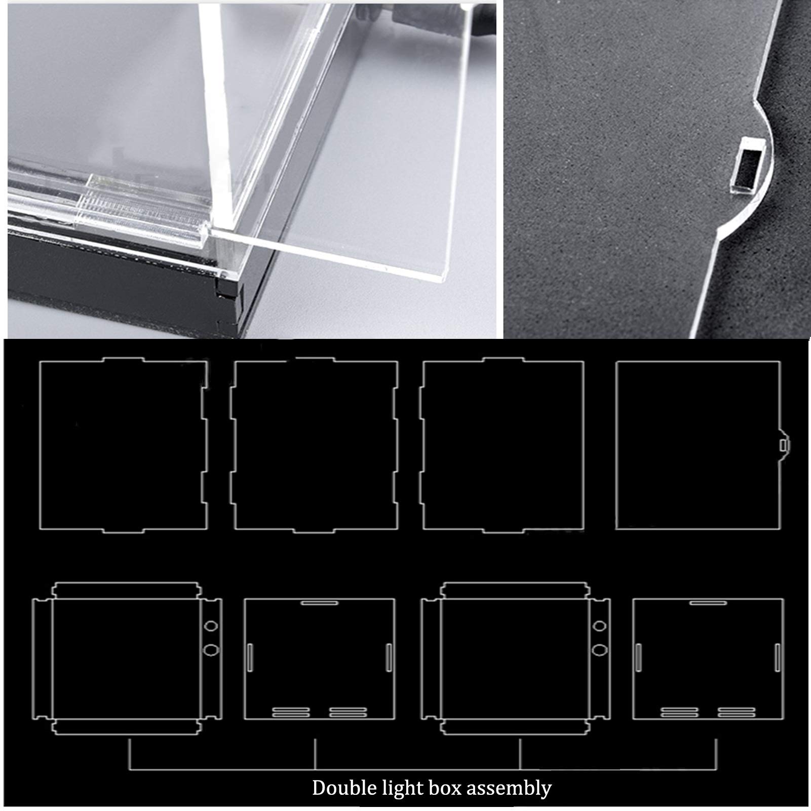Klare Acryl-Display-Boxen, Acryl-Vitrine mit LED for Figuren Sammlerstücke Schiebetüren transparent mehrere Größen(17x15x27CM)
