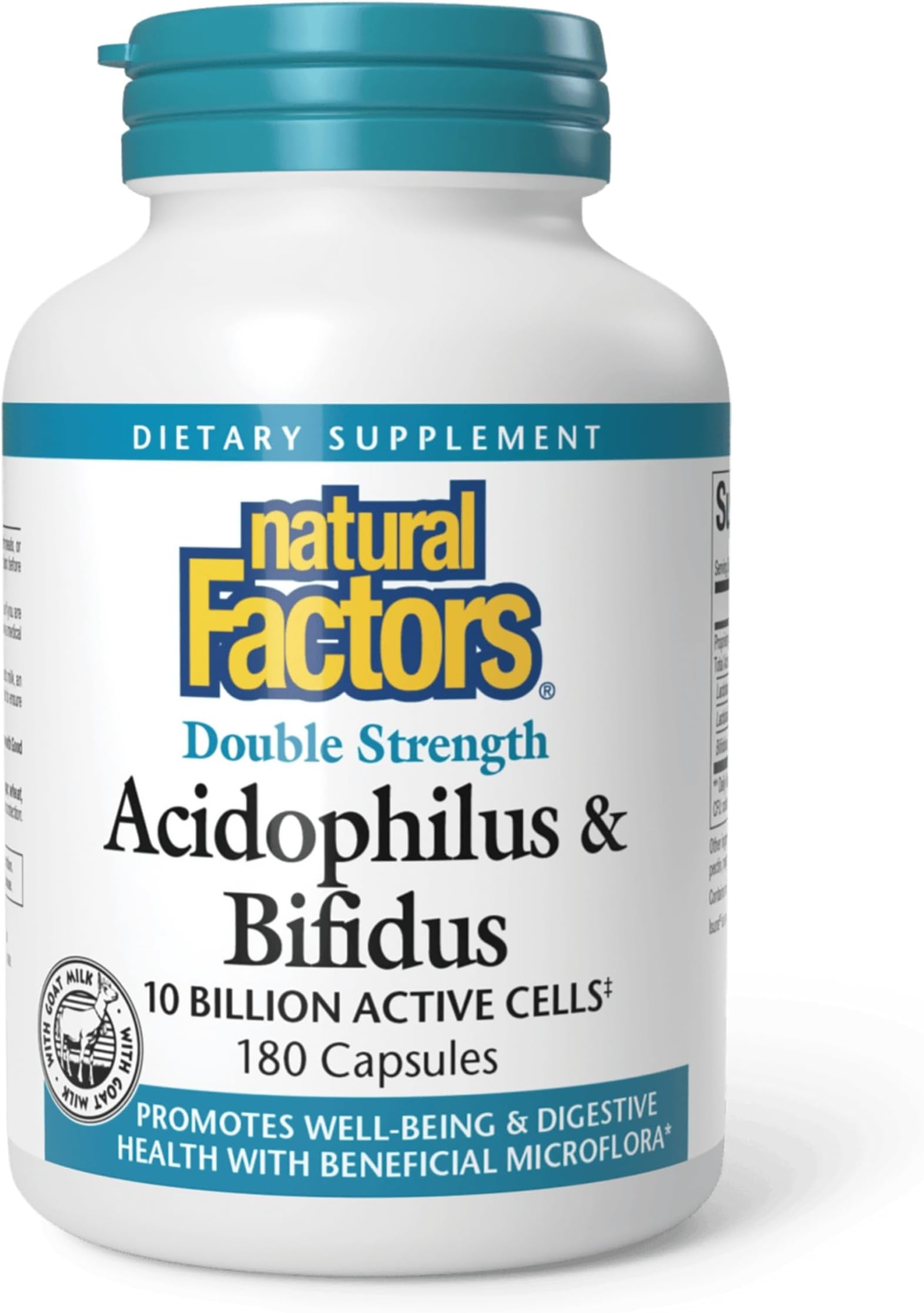 NATURAL FACTORS Acidophilus Bifidus Double Strength, 180 CT