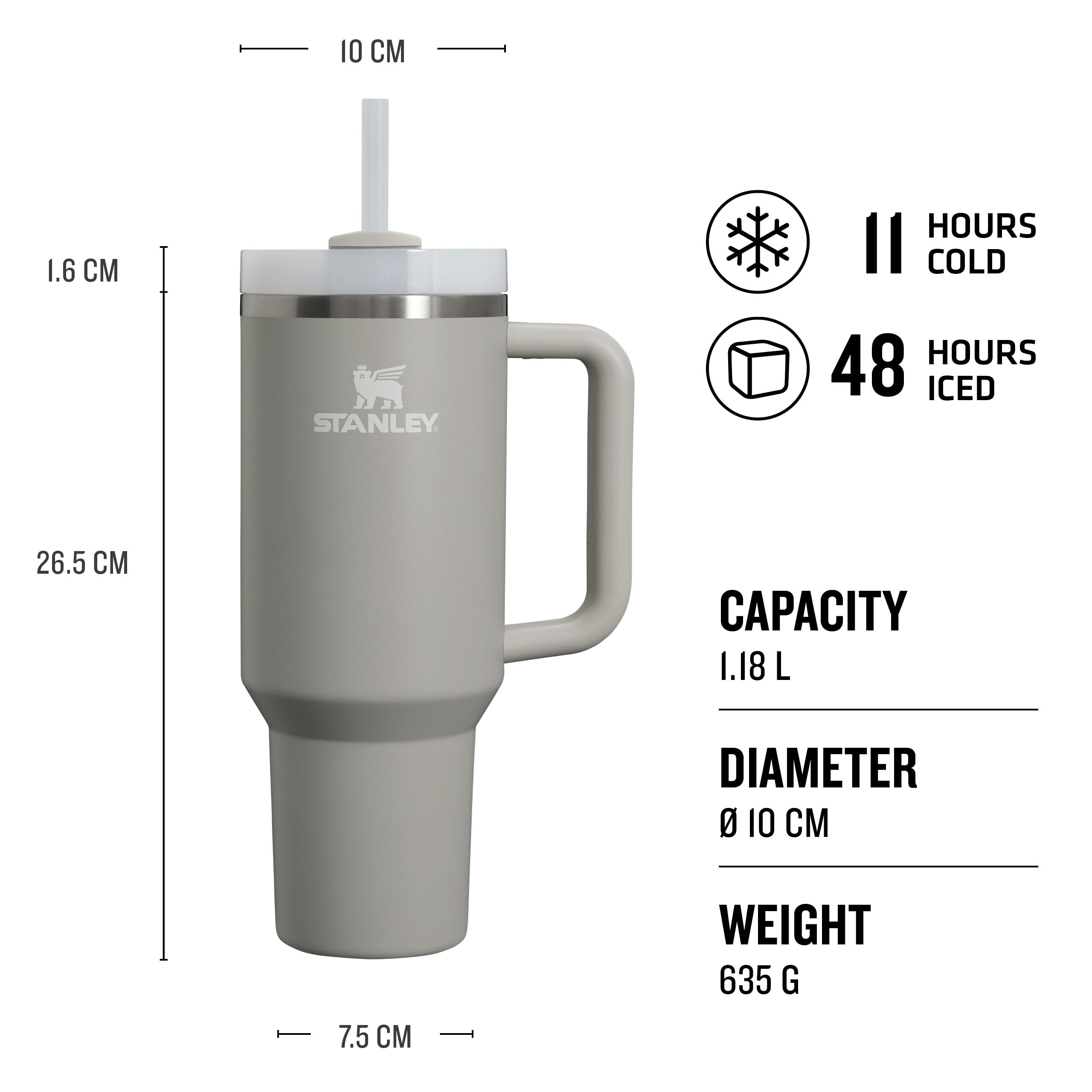 STANLEY 1913 Quencher H2.0 Flowstate Tumbler 1.2L, Cold for 11 Hours, Iced for 48 Hours, Metal Water Bottle with Straw - Image 2