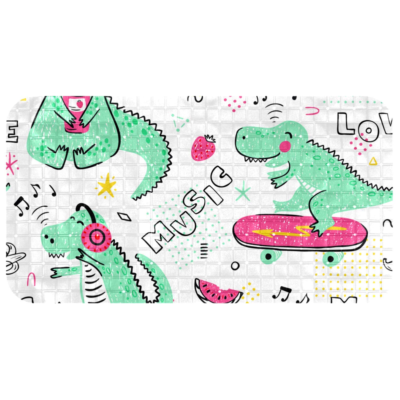Tapis de bain pour bébé antidérapant grand format dinosaure