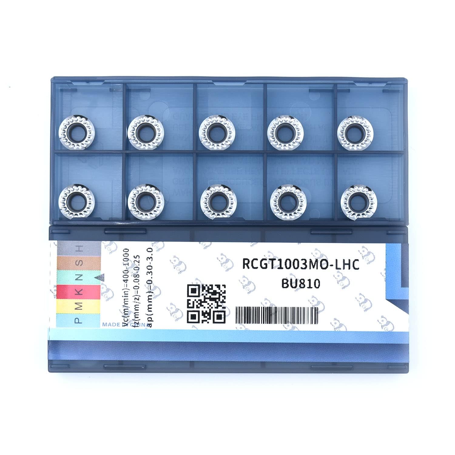 RCGT1204MO (RCGT43) Carbide Turning Inserts for Aluminum, Uncoated Round Lathe Inserts with LH Chipbreaker for Non-Ferrous Metal, Polished Finish for Facing and Profiling, 10pcs