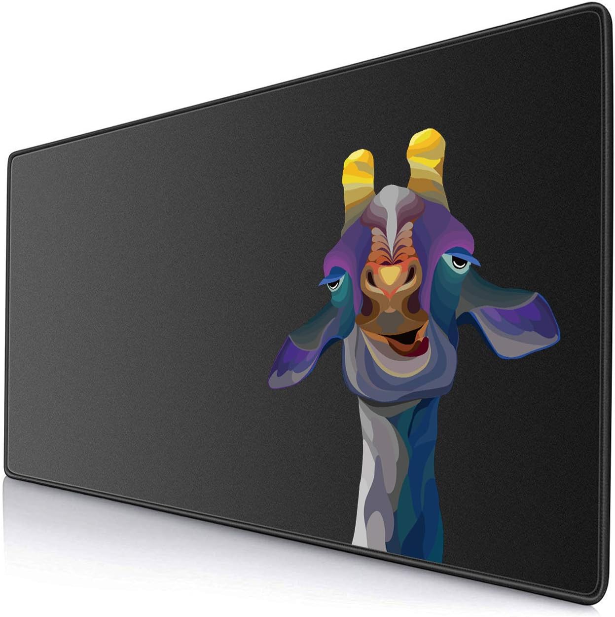 Ktrio Extended Gaming Mouse Pad with Stitched Edges, Large Mousepad with Premium-Textured Cloth, Non-Slip Rubber Base, Waterproof Keyboard Pad, Mouse Mat for Gamer, Office, Home, 35.4x15.7 in, Giraffe