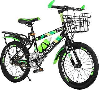 Axdwfd Kids Bike 18/20 Inch Mountain Biking Youth Primary School Students Variable Speed Boys Children Racing Car, Green Bicycle