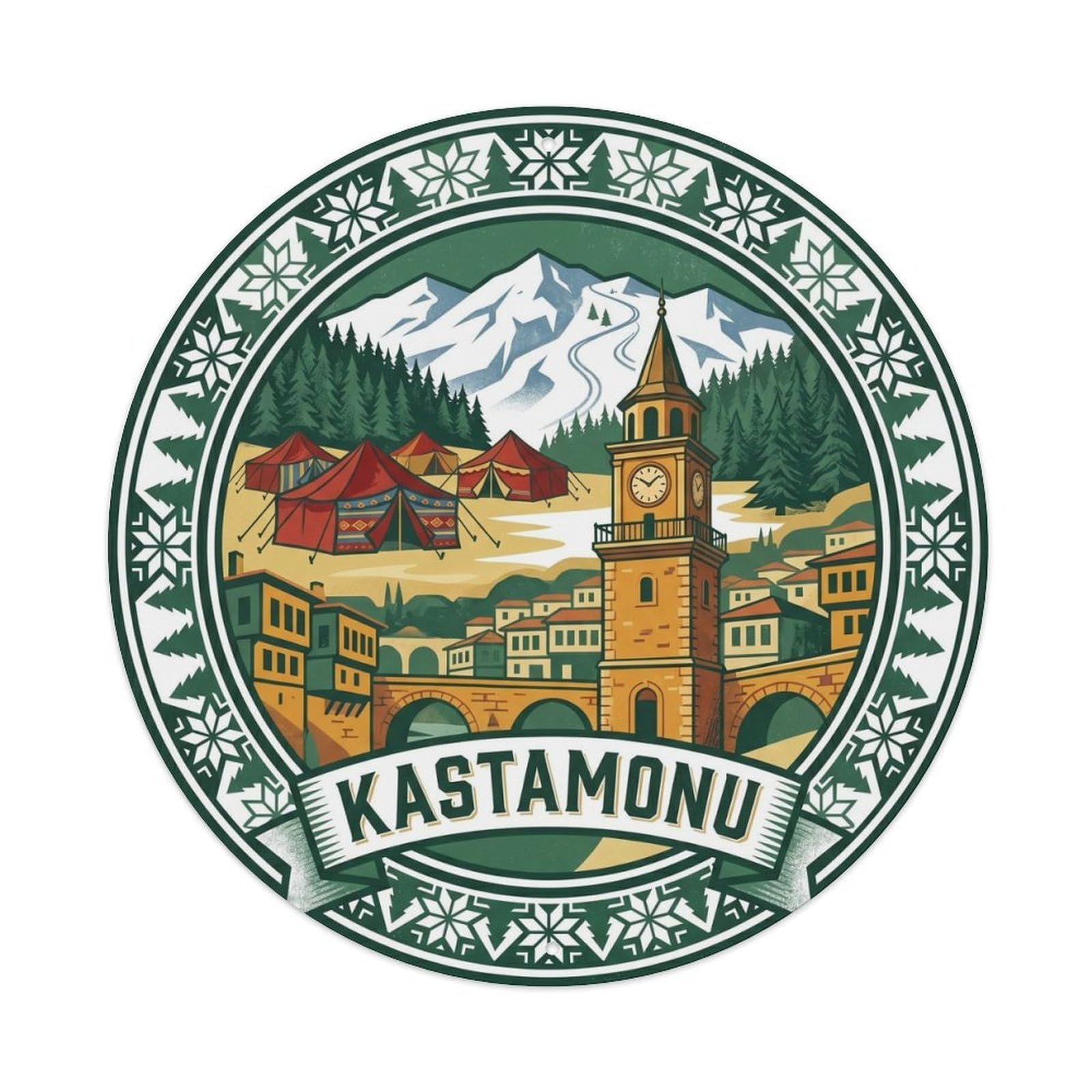 Kastamonu Ilgaz Heritage Travel Turkey Graphic Metal Tin Sign