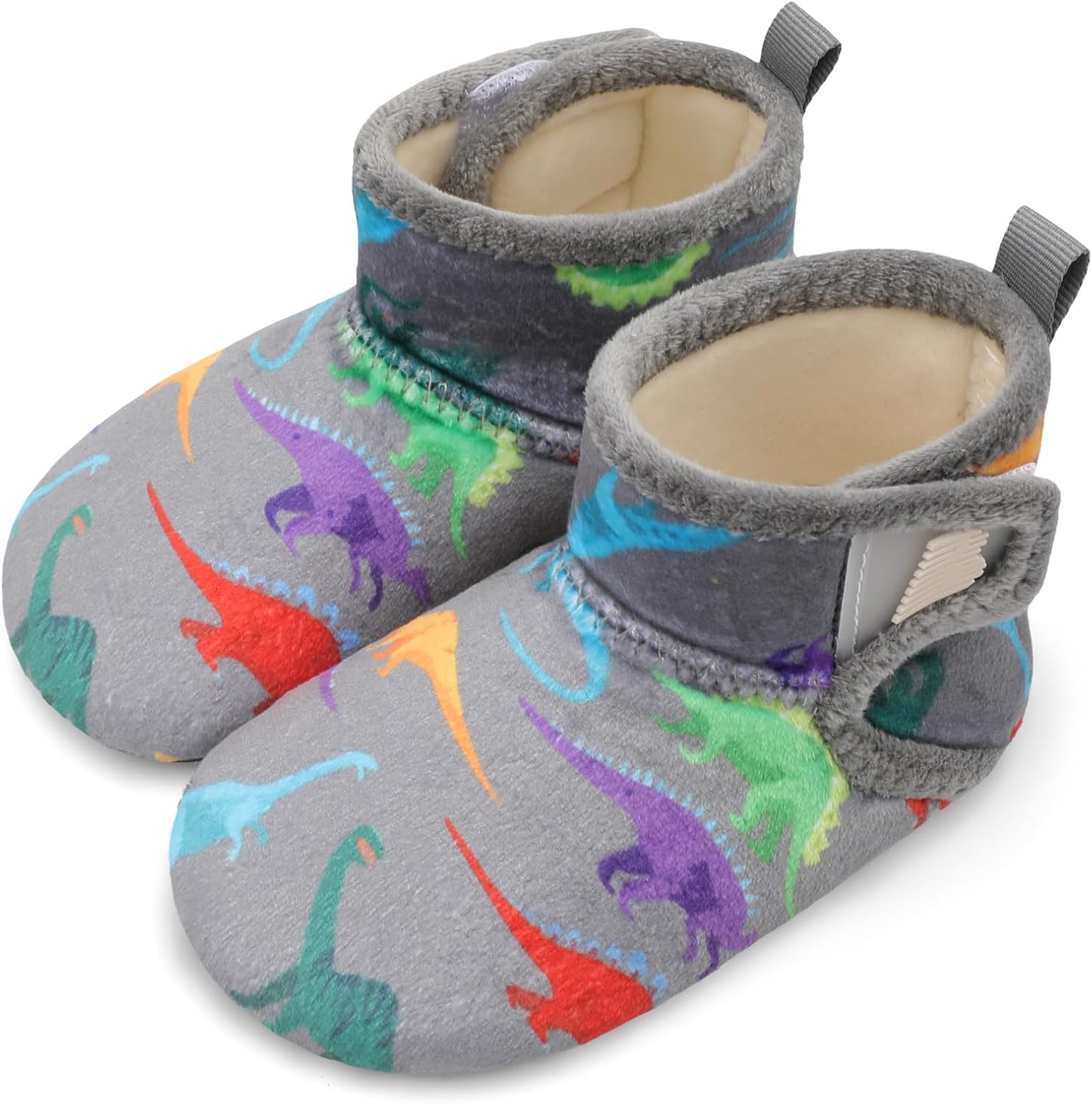 BARERUN Toddler Slippers Girls Boys House Shoes Baby Winter Booties Plush Cozy Kids House Slipper Warm Lightweight Infant Walking Shoes Socks