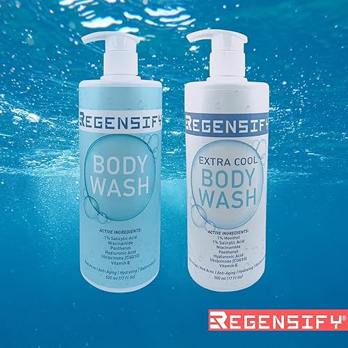 Miniatura 5 de REGENSIFY Red Acne Extra Cool Gel de ducha 16.9 fl oz (17 fl oz) 1% mentol, 1% ácido salicílico, niacinamida, pantenol, ácido hialurónico, coenzima