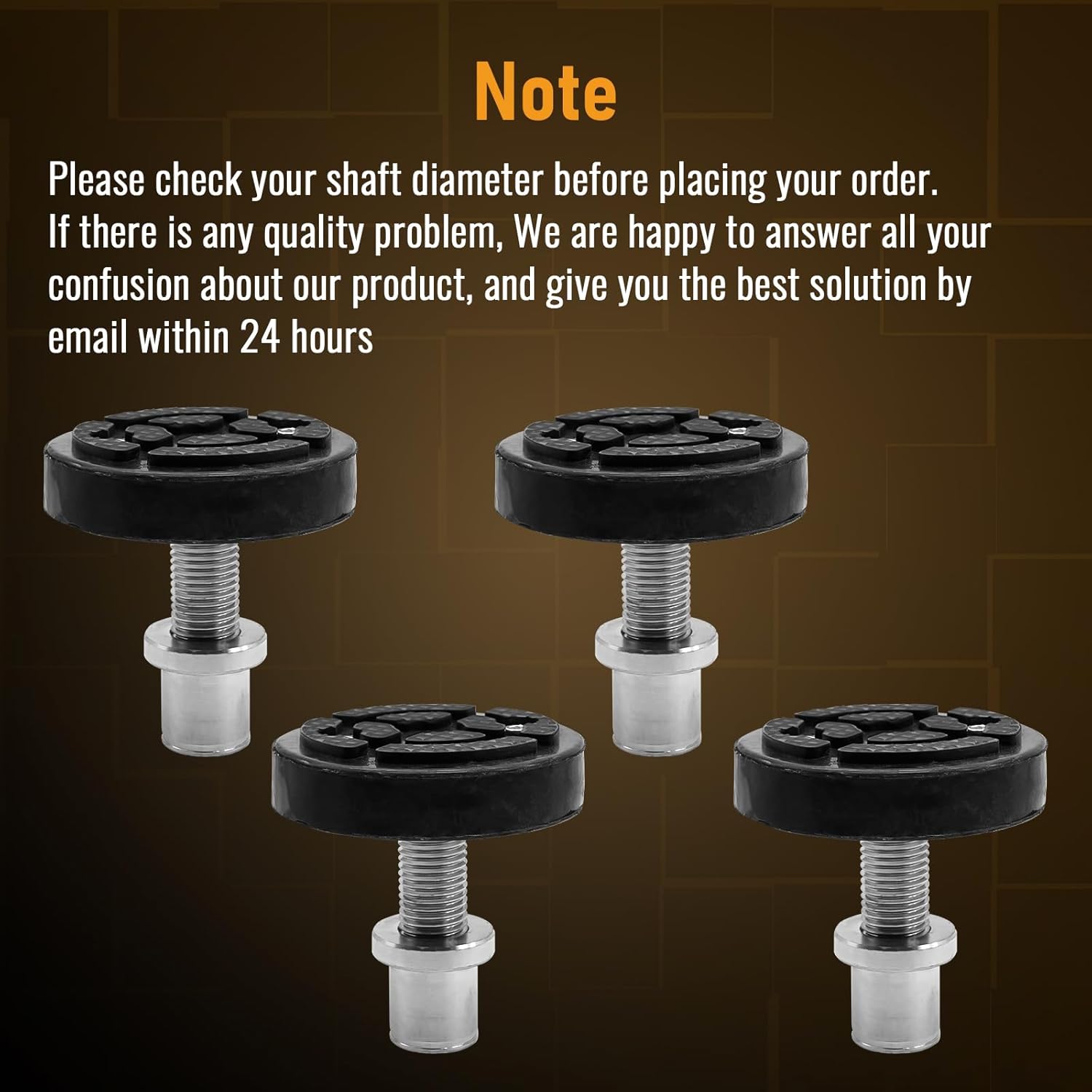 4 Pack 35mm Shaft Diameter Car Lift Round Tray Rubber Pads Fit for 2 Post Car Lift, Screw Up Car Lift Feet Pad, Heightening Feet Plus High Car Lift Tray